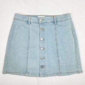 Ardene Basic Collection Light Vintage Wash Button Down Mini Skirt Juniors Sz 7